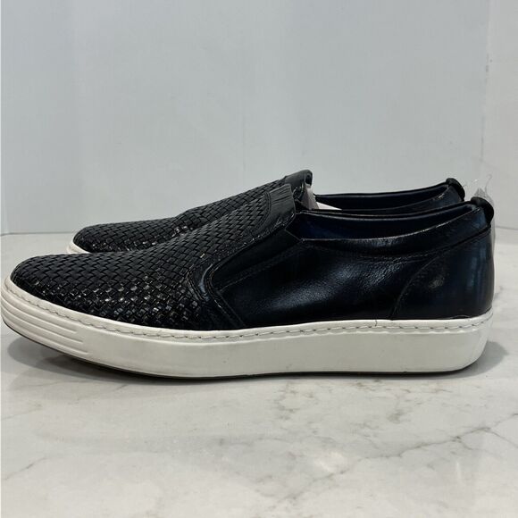 Spring Step Mens Sz 41 8 8.5 DANIELO Slip On Sneaker Loafer Black Weave Leather - Picture 6 of 14